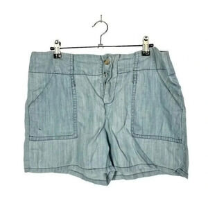 Anthropologie Elevenses Chambray Blue Soft Shorts M
